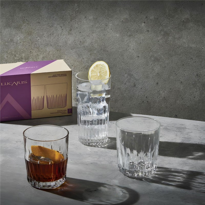 Lucaris Pavilion Gleam Double Old Fashioned/Rocks Glass - 350ml (Set of 6) - Premium Crystal Glassware for Whiskey, Cocktails, Spirits - Image 5
